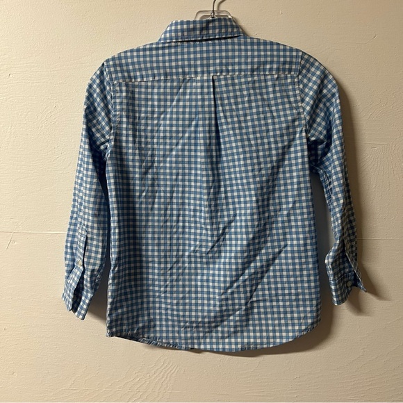 Vineyard Vines Performance Button Down Shirt Blue Gingham Size 7 Boy's Preppy - Picture 4 of 4